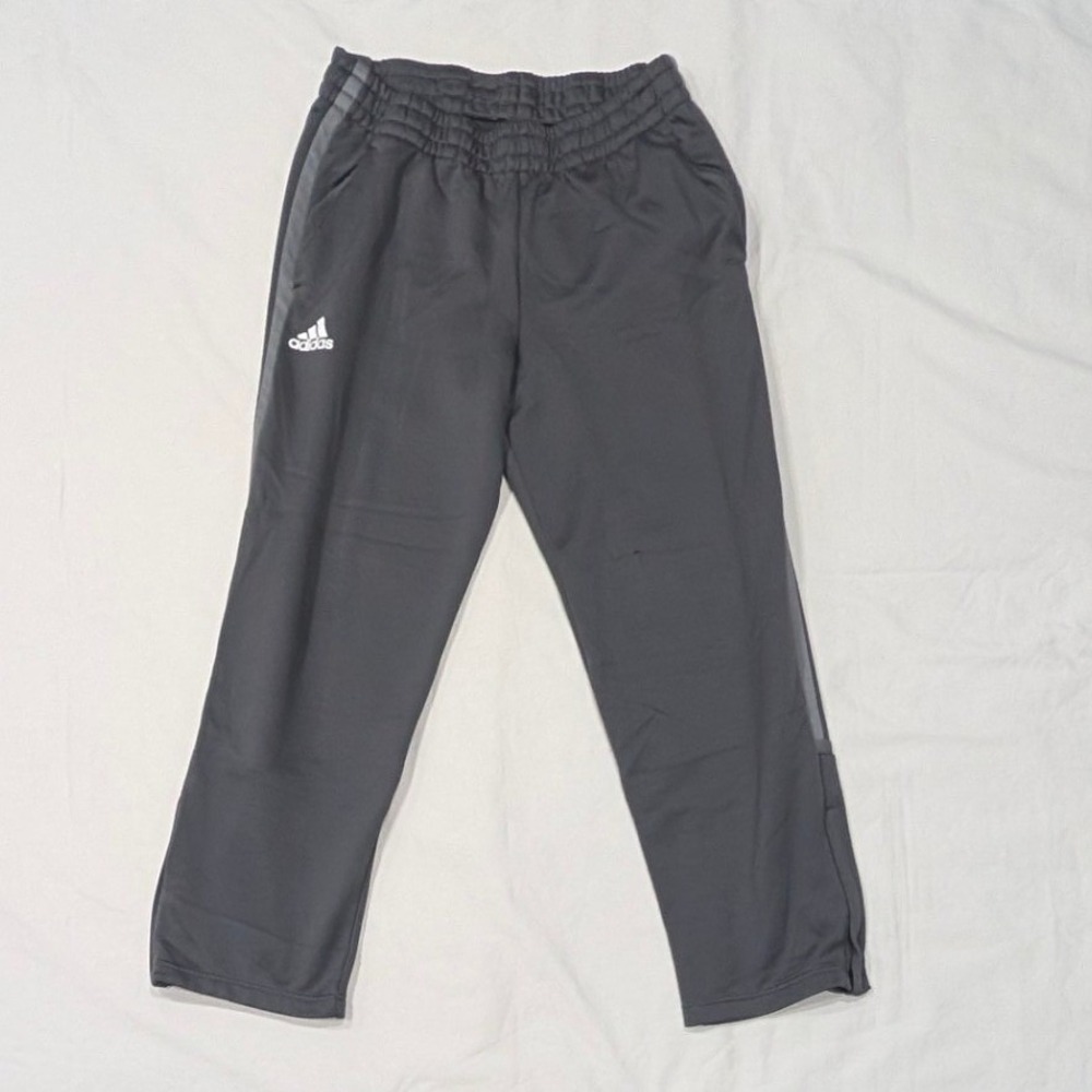 Adidas Aeroready Mens Track Pants Gray Athletic Joggers Zipper Pockets Medium